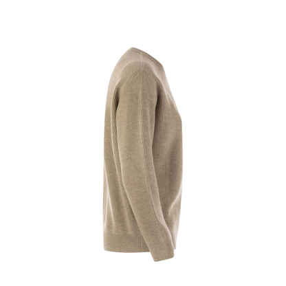 English Rib Cashmere Sweater with Monile