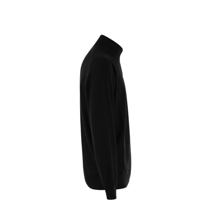 Zipped High Necked Cashmere Cardigan Black