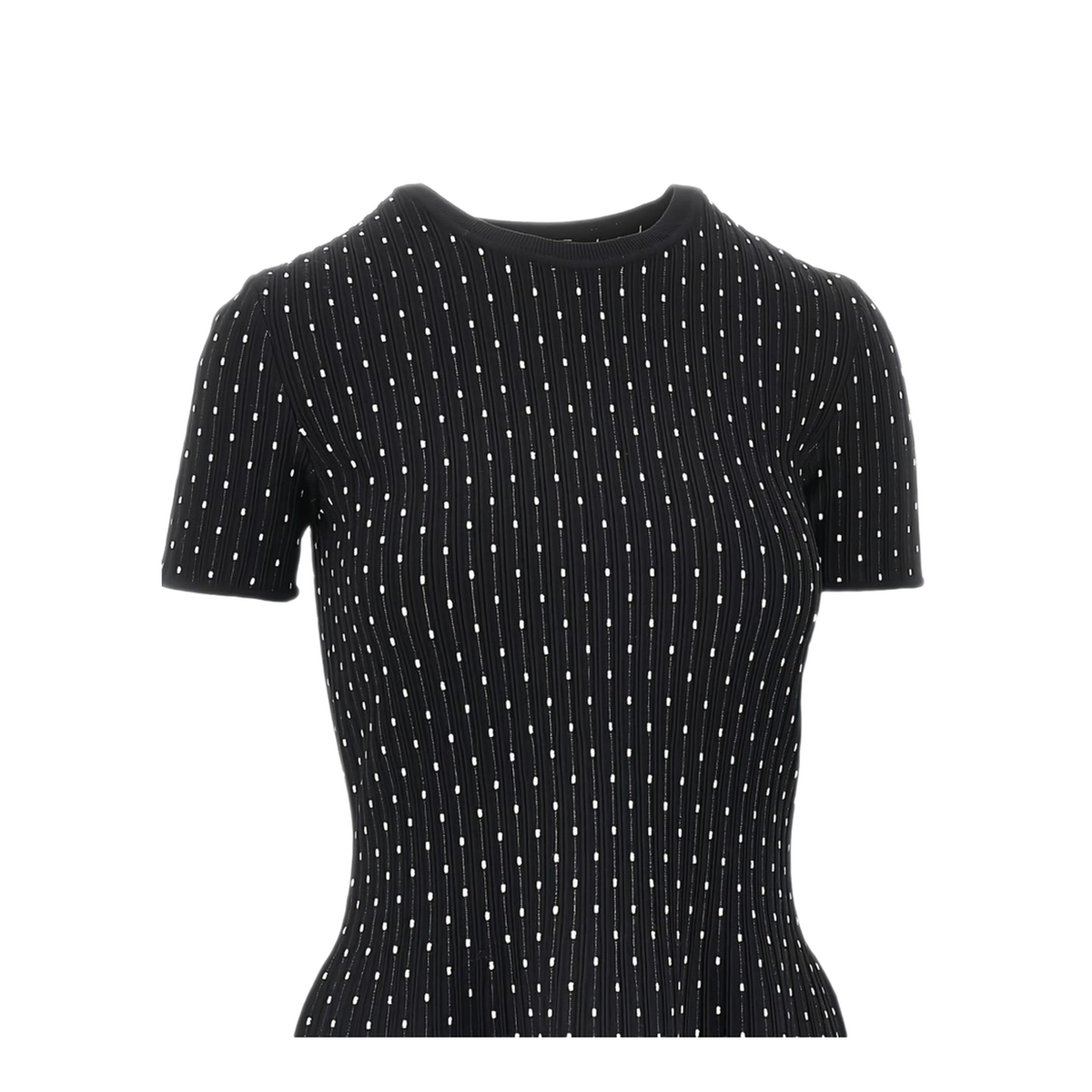 MAYFEYR - Emporio Armani - Black Ribbed Knit Dress - EW006089AF30757FC043