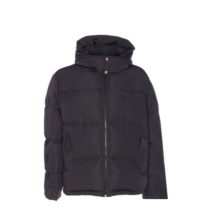 Black Short Down Jacket with Arrows Icons