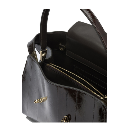 Hug Soft Medium Suede Shoulder Bag - Dark Brown