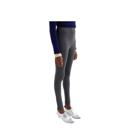 Black Stretch Virgin Wool Blend Pant