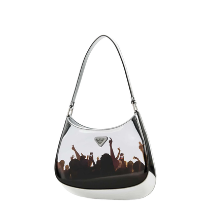 Silver Leather Cleo Shoulder Bag