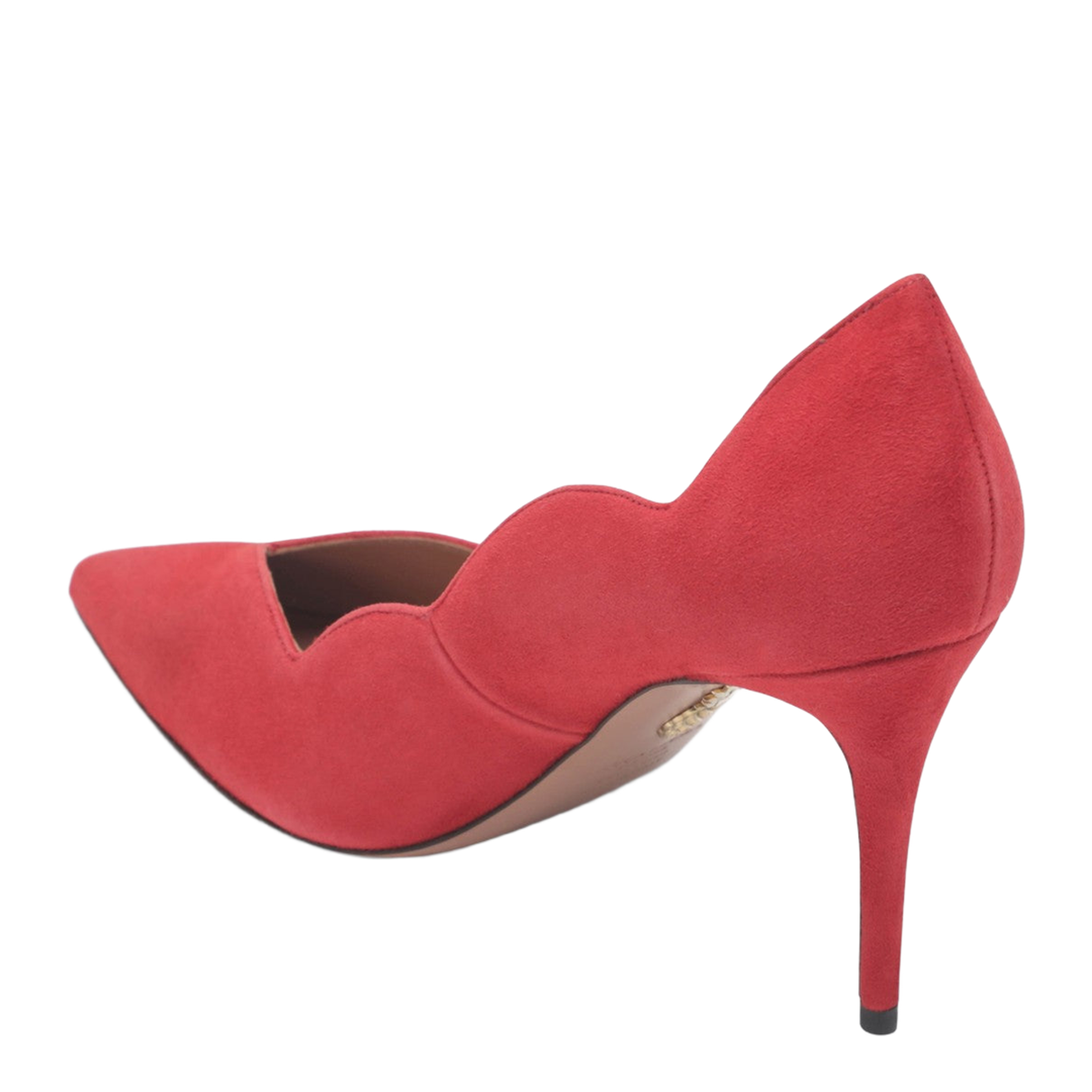 Red Suede Leather Pumps