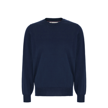 Cotton Crewneck Sweater Blue