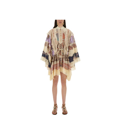 Rhiannon Printed Cotton Mini Dress