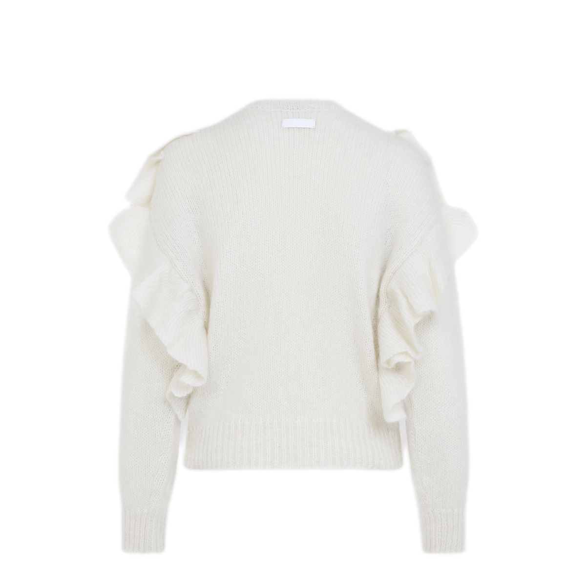 MAYFEYR - Elisabetta Franchi - Ivory Mohair Blend Short Sleeve Pullover - MK42T67E2193