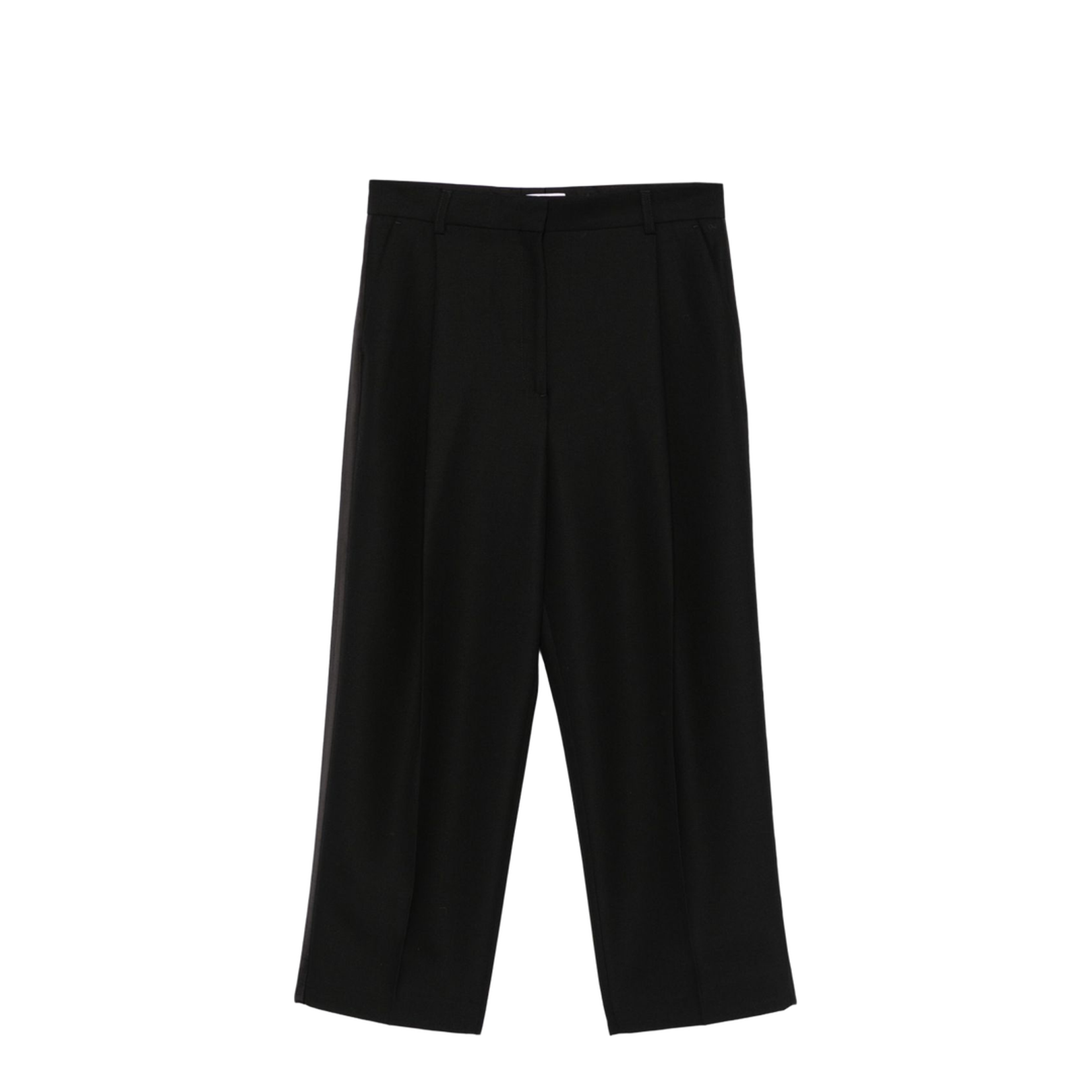Wool Blend Pleated Trousers