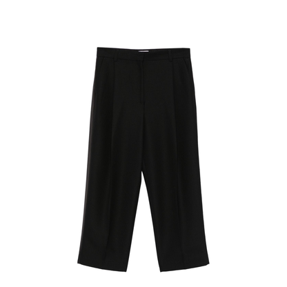 Wool Blend Pleated Trousers