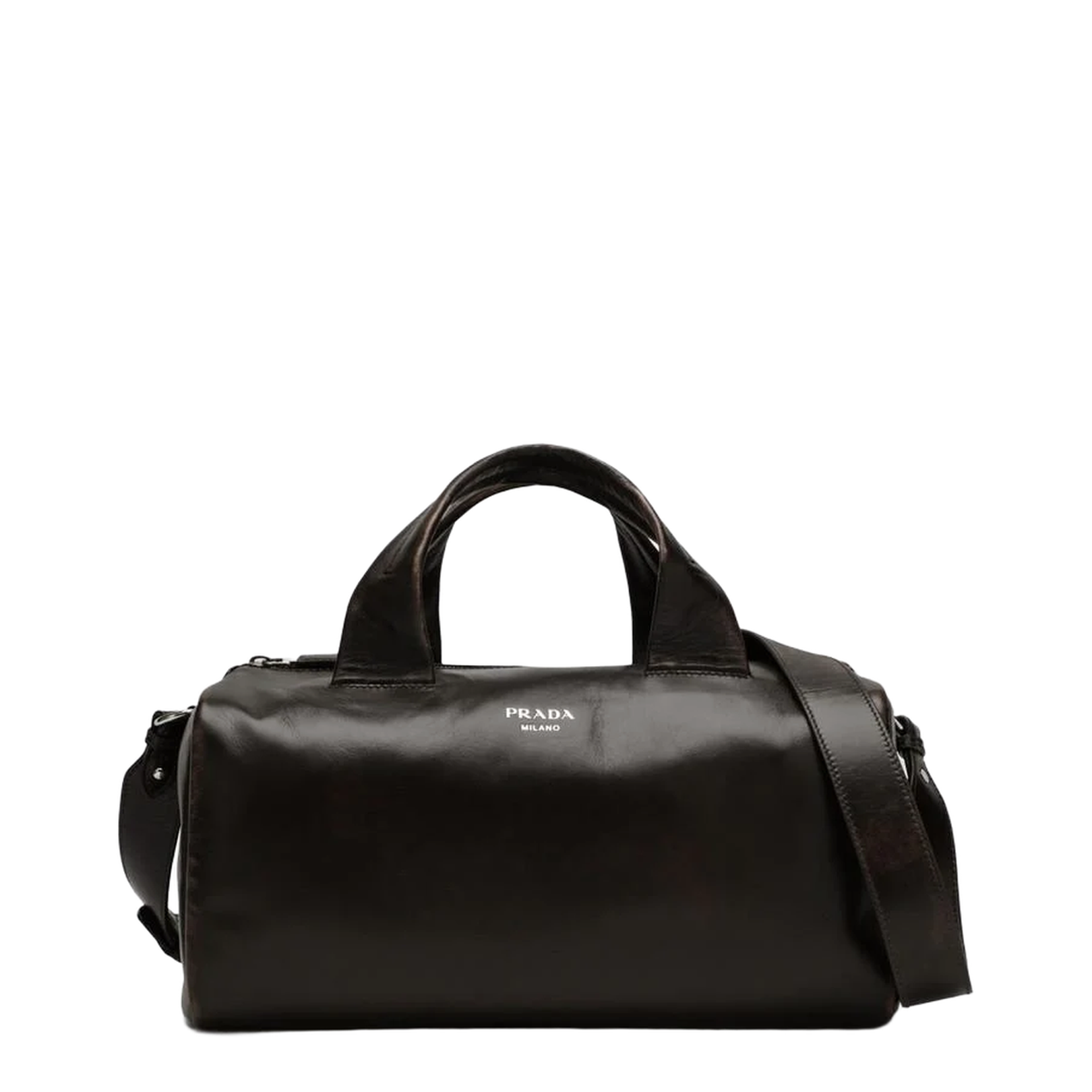 Dark Brown Small Nappa Leather Duffle Bag