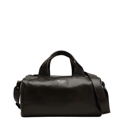 Dark Brown Small Nappa Leather Duffle Bag