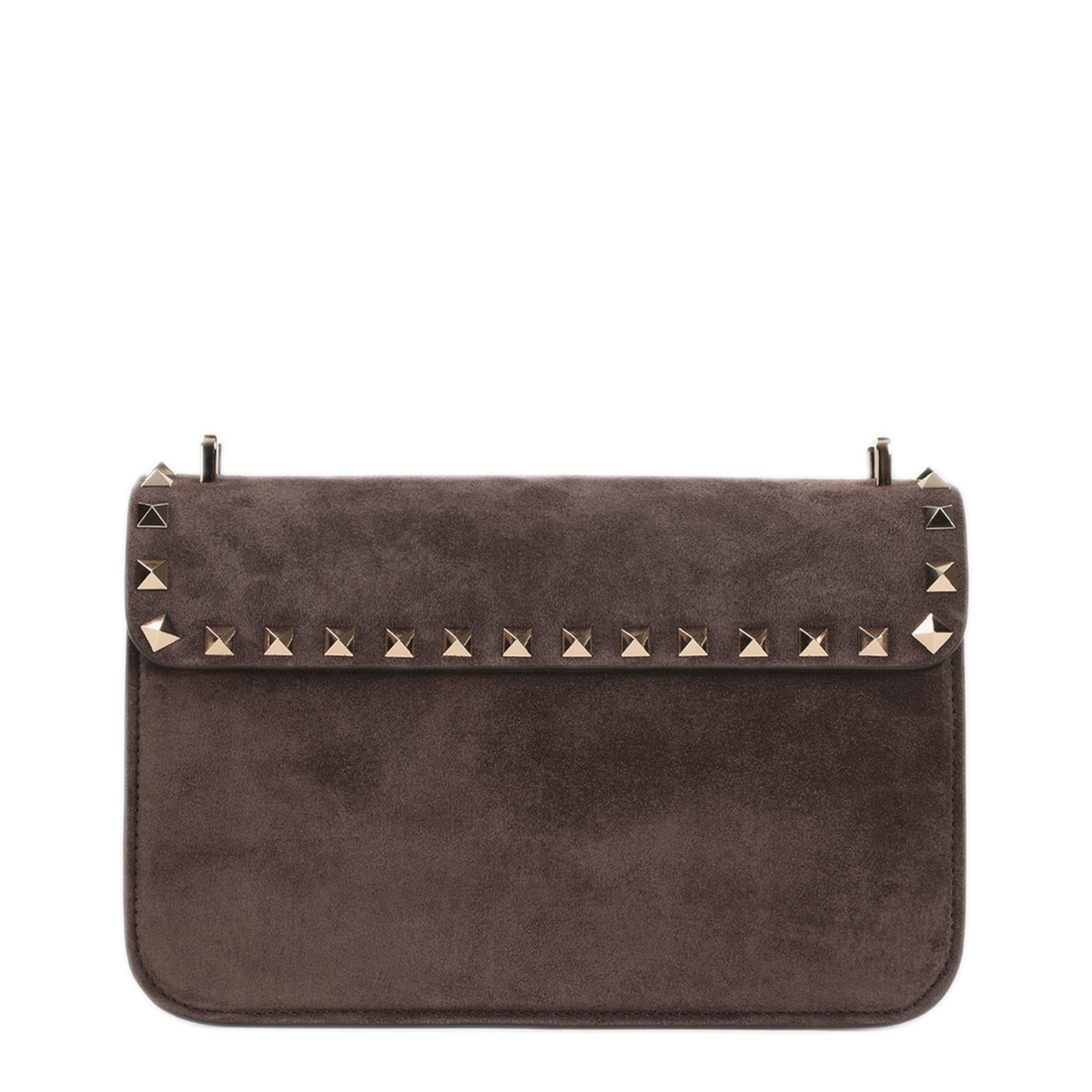 Rockstud Small Suede Crossbody - Ebony Brown