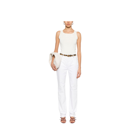 Pure Knitted Tank Top In Beige