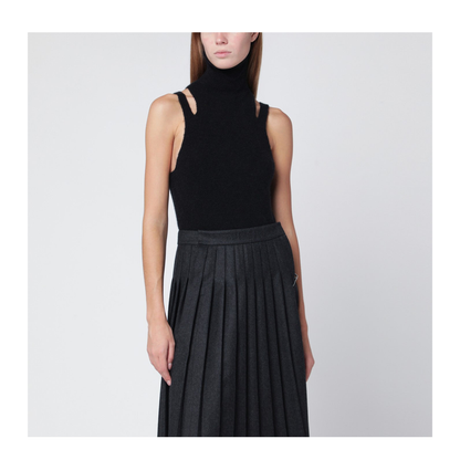 MAYFEYR - Roberto Collina - Black Cashmere Blend Turtleneck Top - 253F01014WOF0109