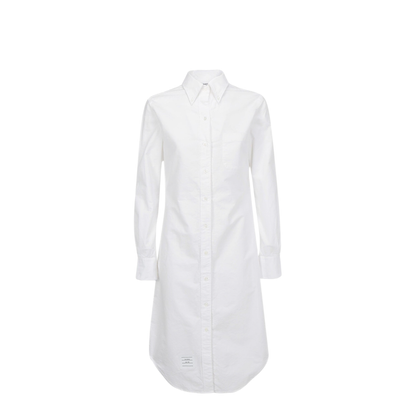 MAYFEYR - Thom Browne - Classic Long Sleeve Button Down Point Collar Shirt Dress In Oxford W/ Gg Loop - FDS001A06177100