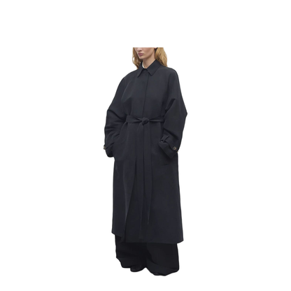 Ryo Coat Black in Silk