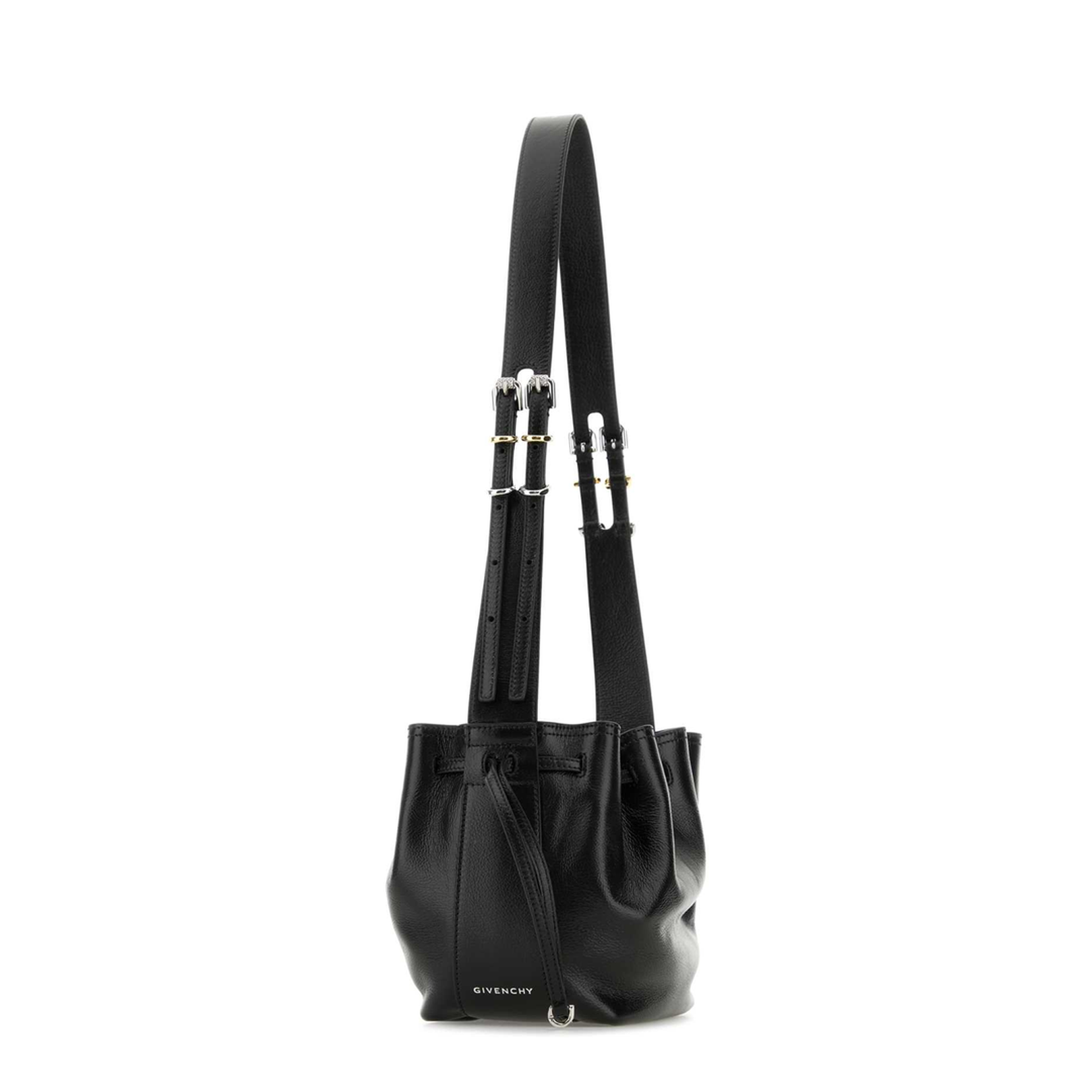 Black Leather Small Pumpkin Crossbody Bag