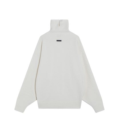 White Turtleneck Sweater in Wool