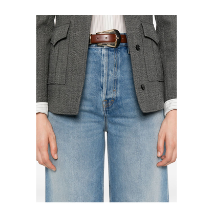 Wide Leg Denim Pants in Light Blue