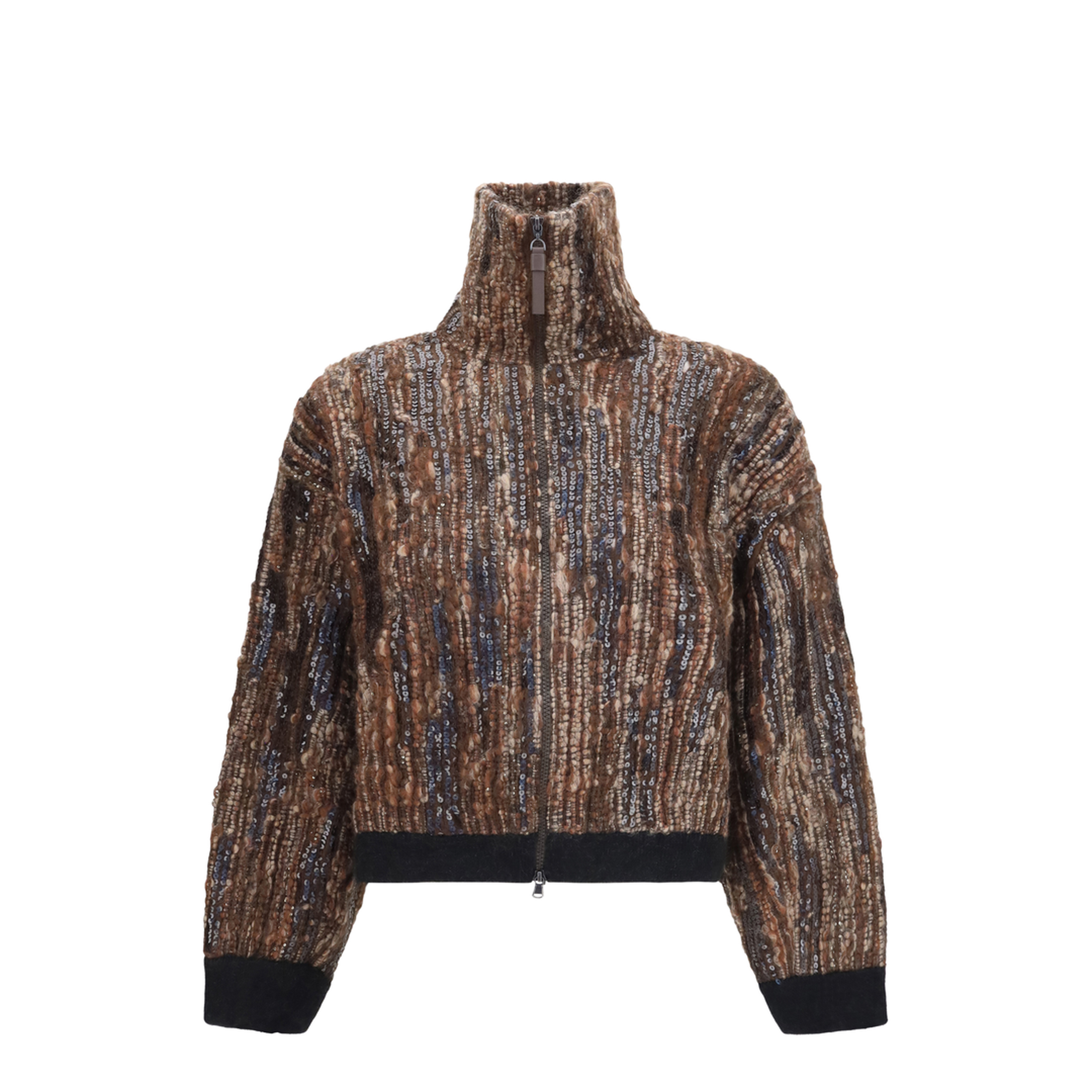 Perforated Zip Cardigan