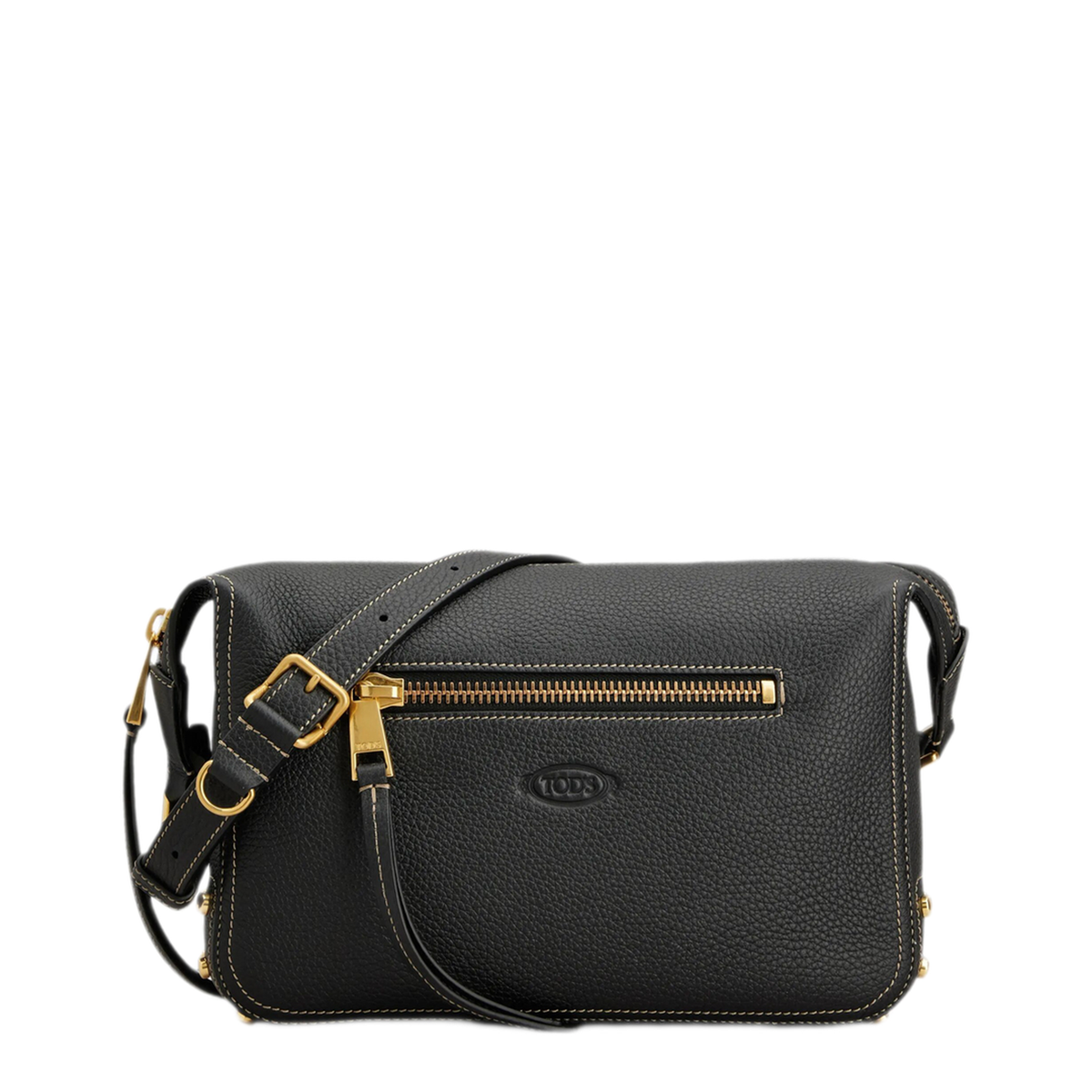Mini Calf Leather Shoulder Bag - Black
