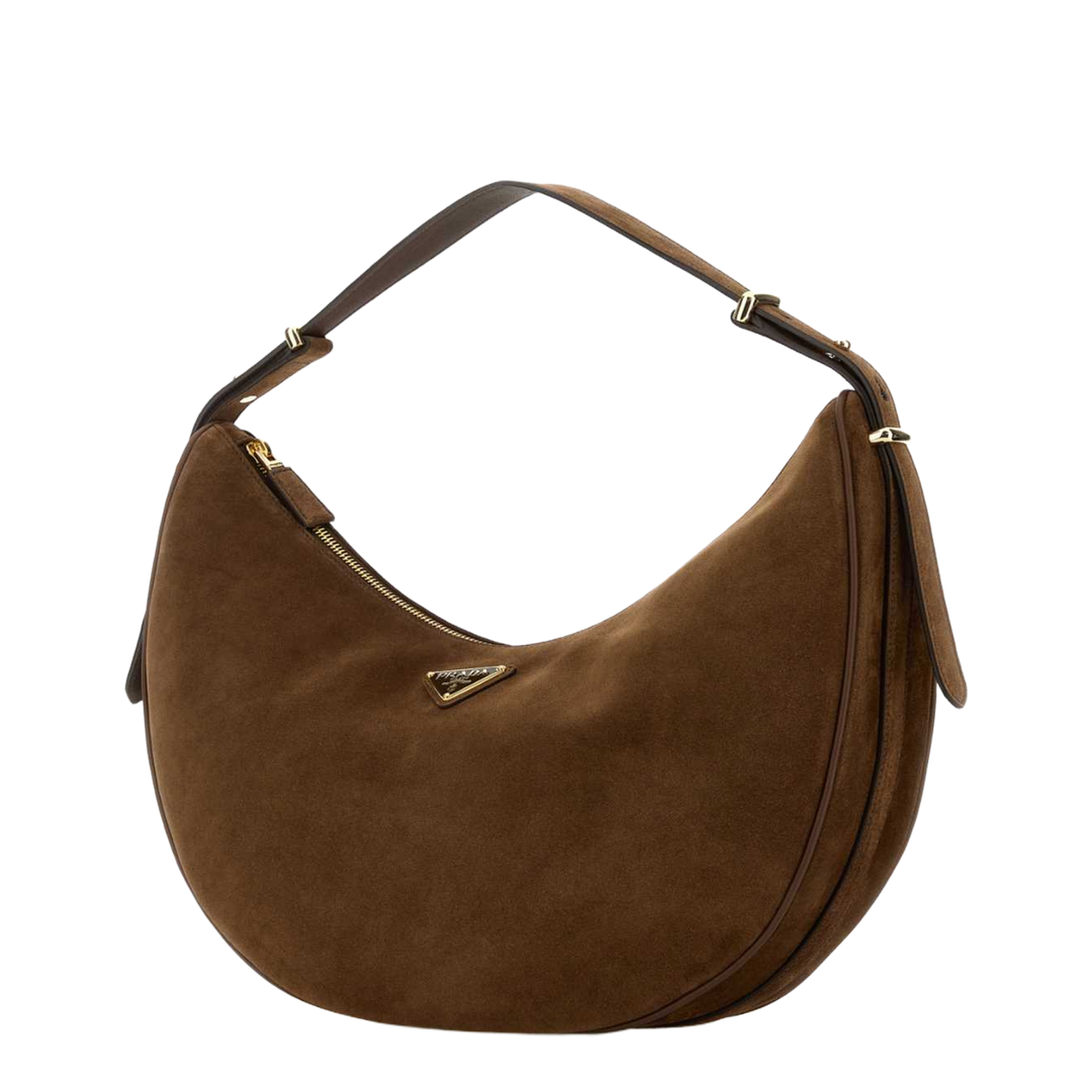 Brown Suede Big Arquè Handbag