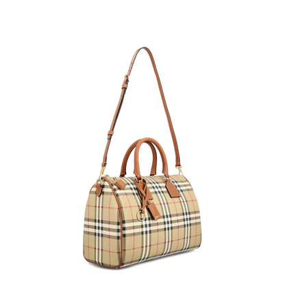 Check Medium Bowling Bag - Beige