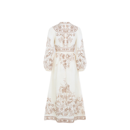 MAYFEYR - Zimmermann - Indra Plunge Midi Dress - 3501DSS262CREAM