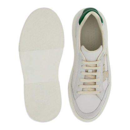 MAYFEYR - Ferragamo - Leather Sneakers With Gancini Patch - 0235880769881BIANCO
