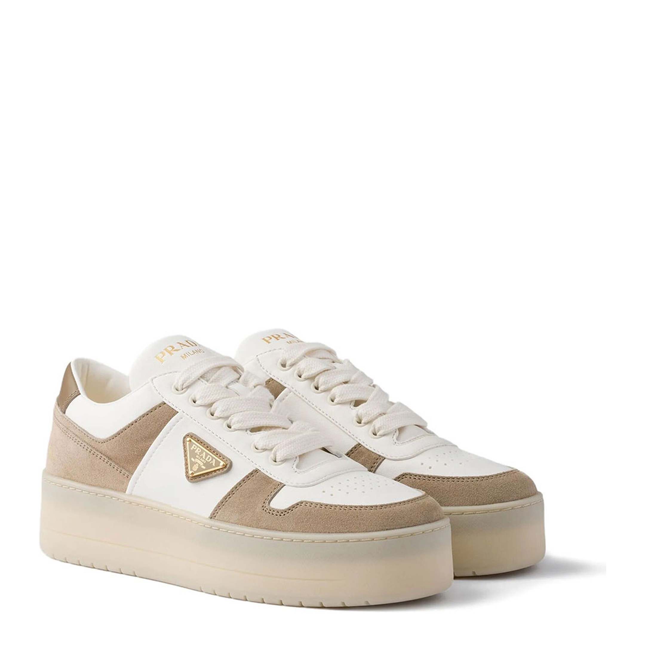 MAYFEYR - Prada - Downtown Bold Nappa Leather And Suede Sneakers - 1E792MFD050MLOF0F24