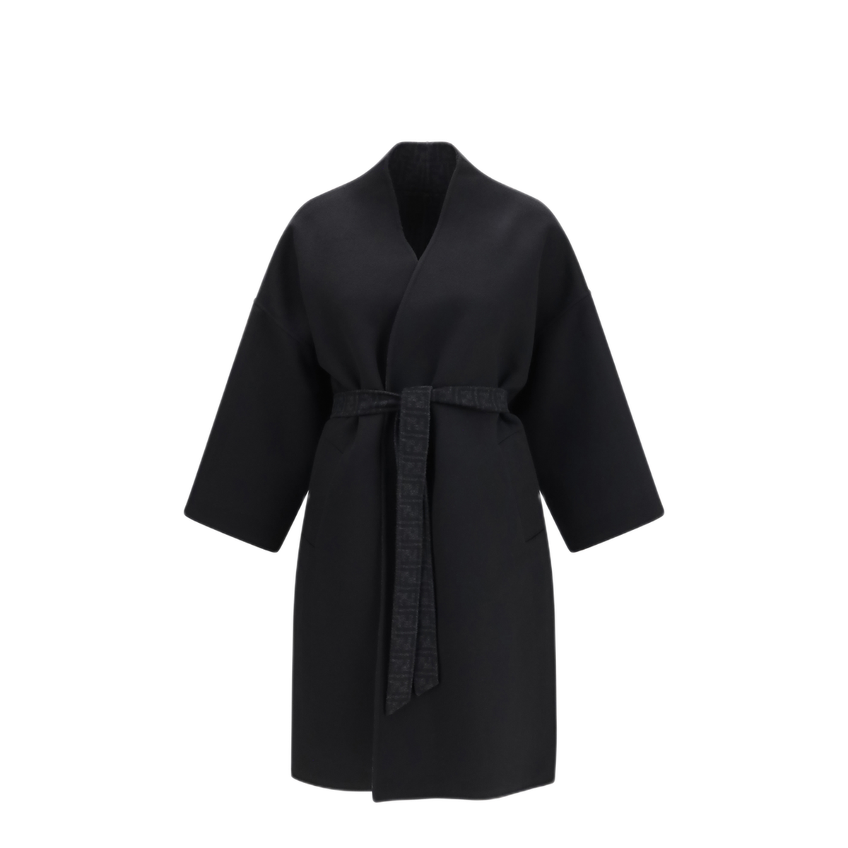 Black Wool Blend Coat