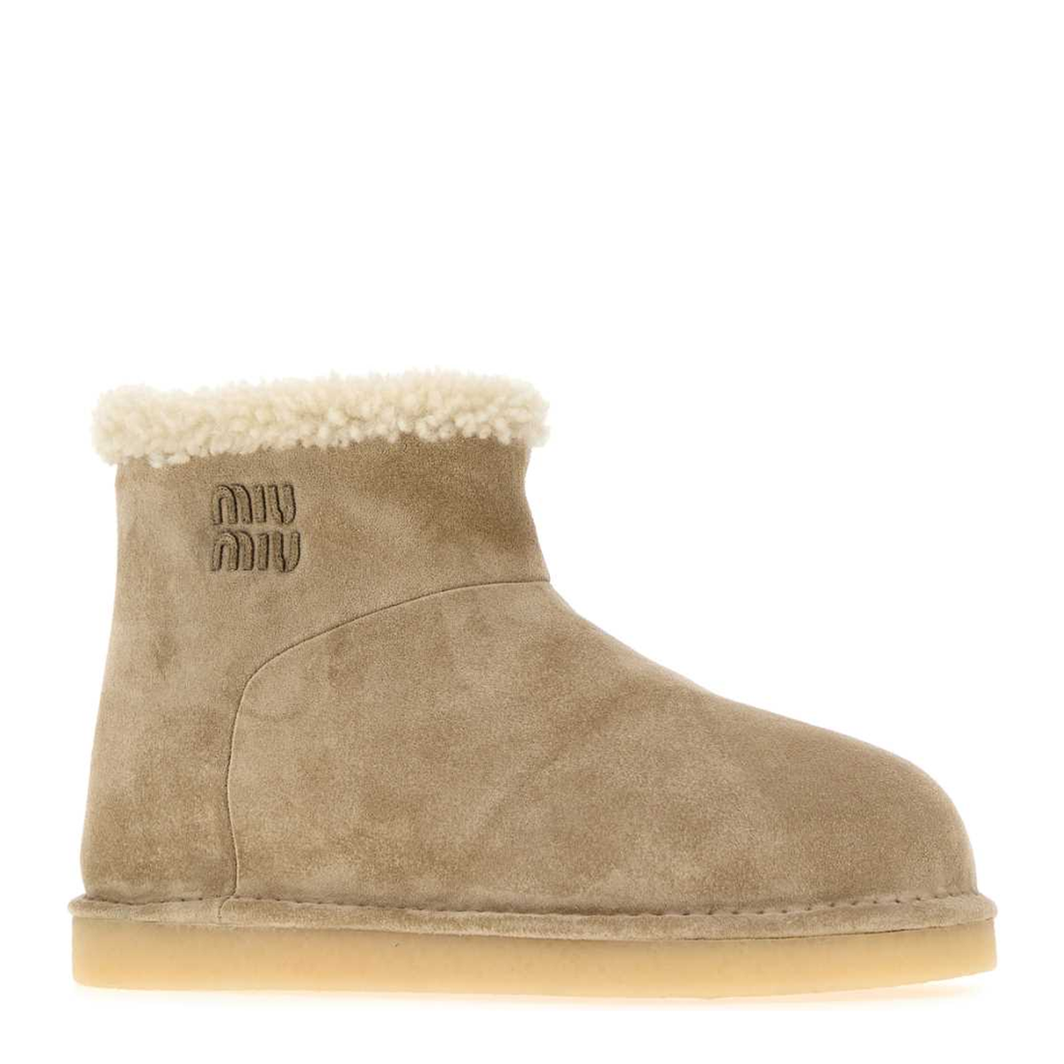 MAYFEYR - Miu Miu - Cappuccino Suede Ankle Boots - 5T515EFZF15Z0GF0F24