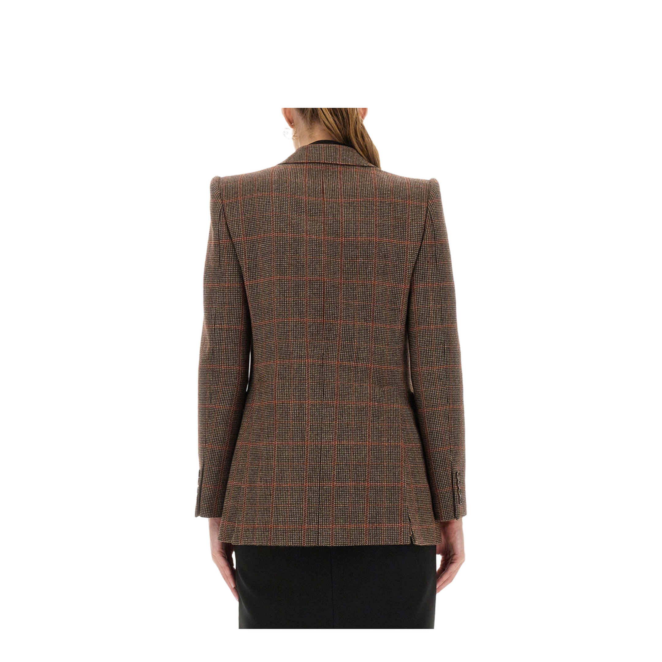 Plaid Wool Tailored Jacket