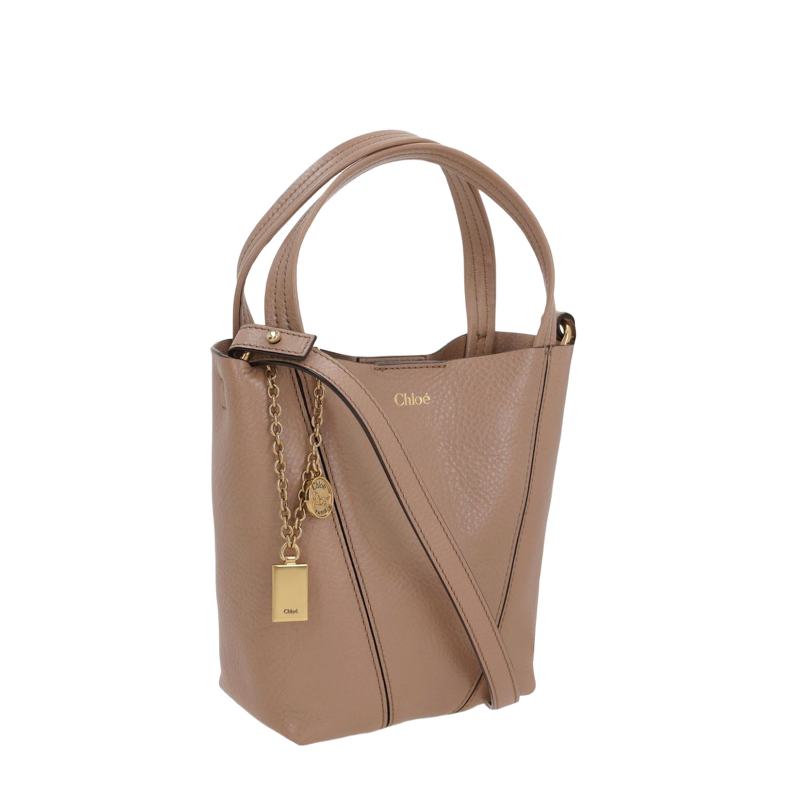 Small Spin Tote Bag in Grained Leather