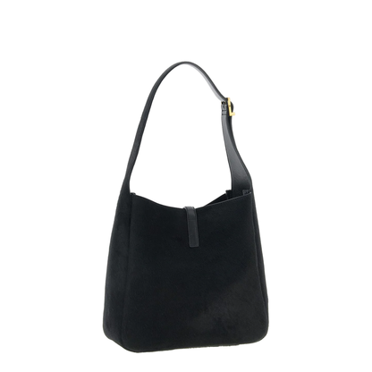 Le 5 À 7 Small Pony-Effect Leather Shoulder Bag - Black