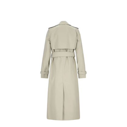 Cotton Blend Long Trench Coat