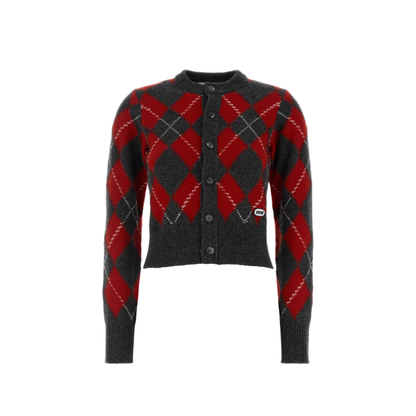 MAYFEYR - AMI - Embroidered Wool Cardigan - FKC400KN0202A353