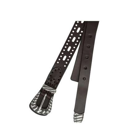 Leather Belt With Perforated Details