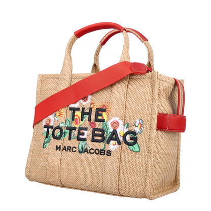 The Medium Tote Embroidery Daisy Raffia