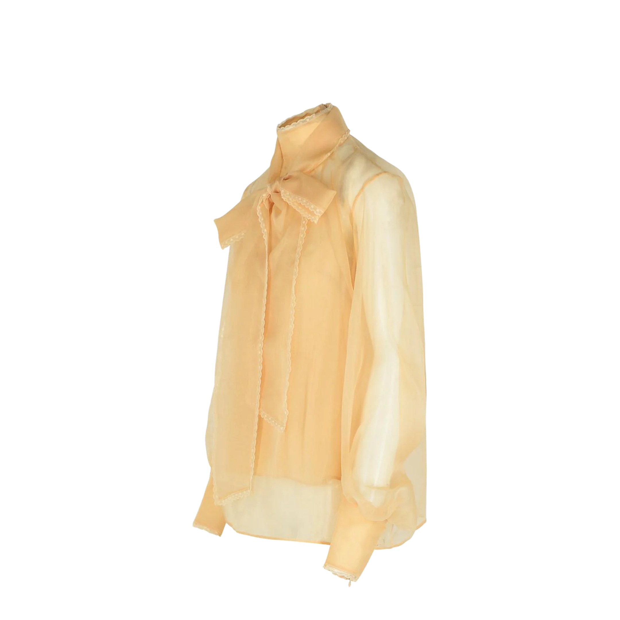 Pussy Bow Shirts Beige