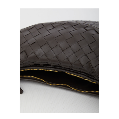 Intrecciato Large Leather Shoulder Bags - Brown