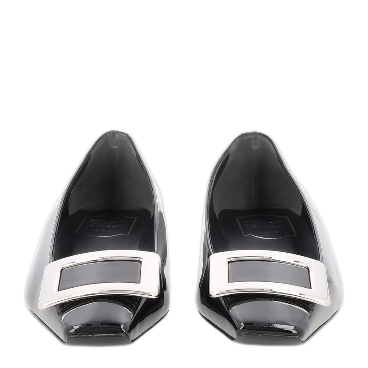 Black Patent Leather Low Block Heel