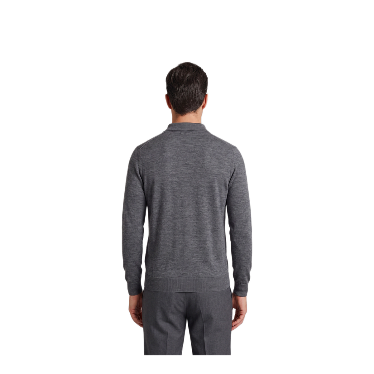 MAYFEYR - John Smedley - Belper Polo In Charcoal Grey - BELPERCHARCOL