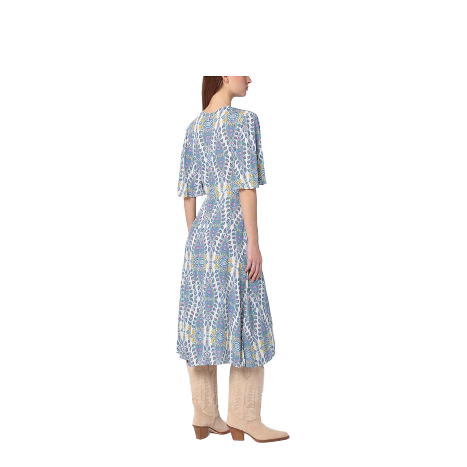 Flared Midi Dress With Print