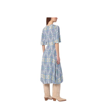 Flared Midi Dress With Print