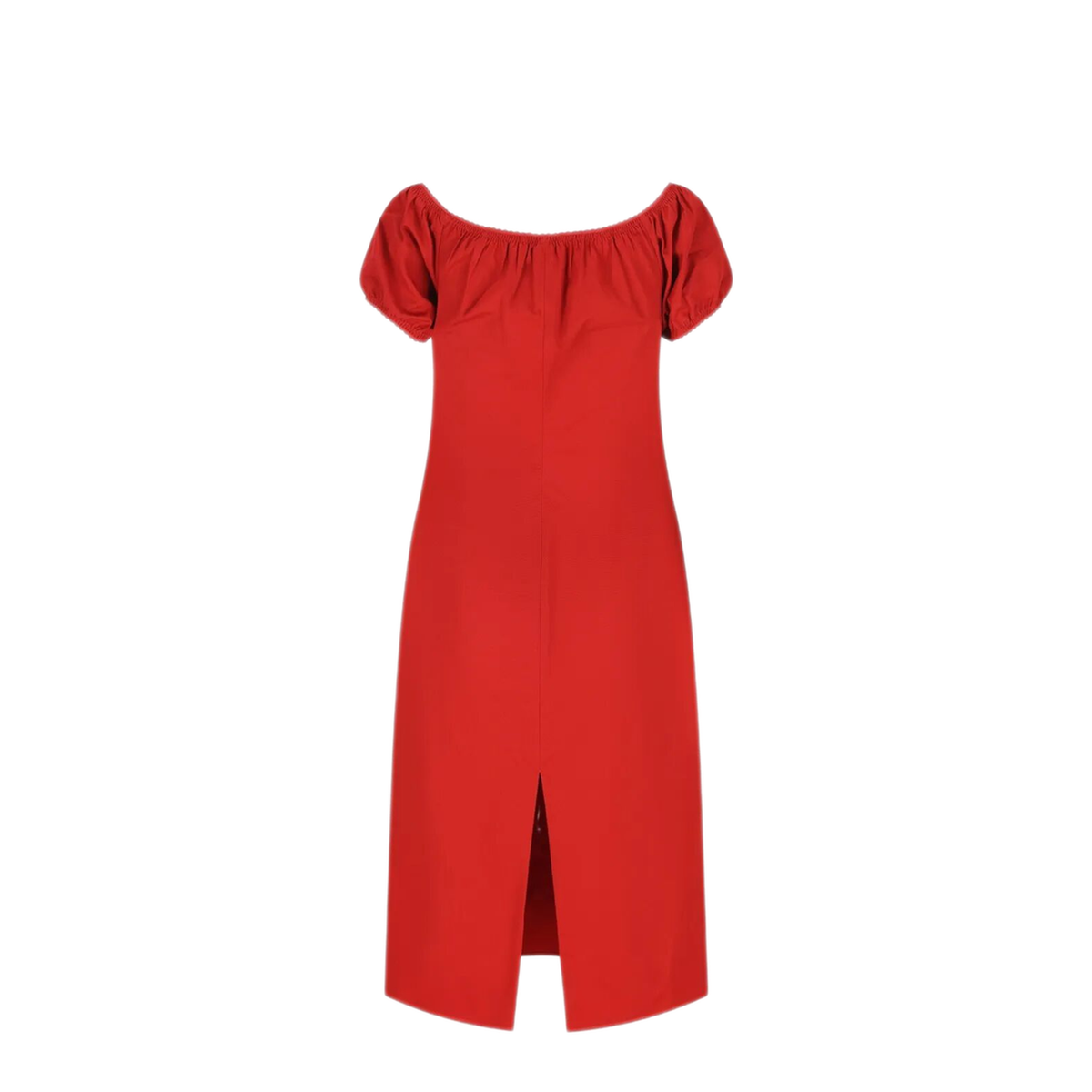MAYFEYR - MIUMIU - Boat Neckline Cotton Poplin Midi Dress - MF6183SOOO1BMSF0011