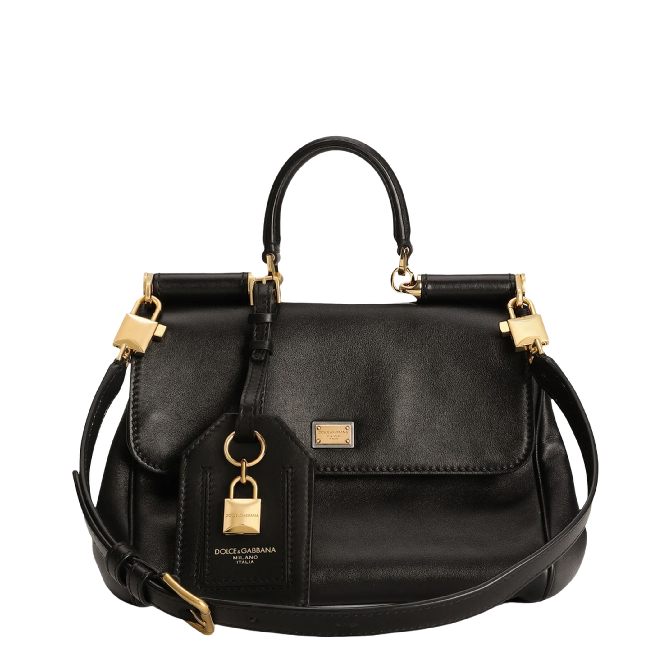 My Sicily handbag in plongé calfskin in Black