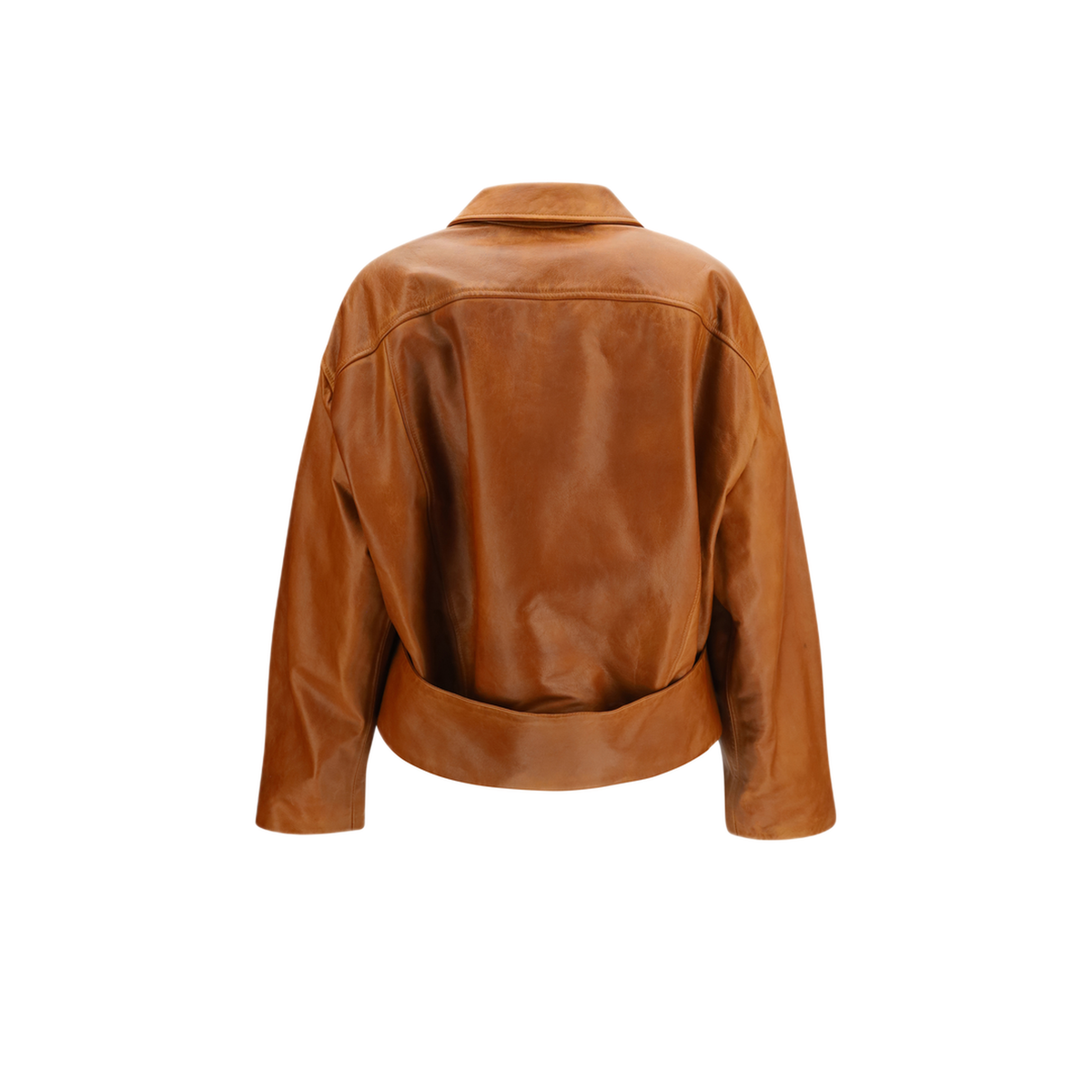 MAYFEYR - Marni - Glossy Leather Jacket With Back Martingale - JKMX0436UWULV89900M60