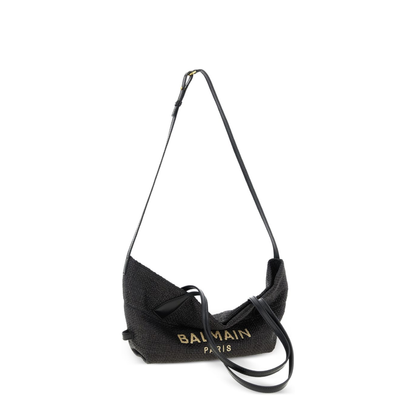 Small Track Tote Bag Raffia Black