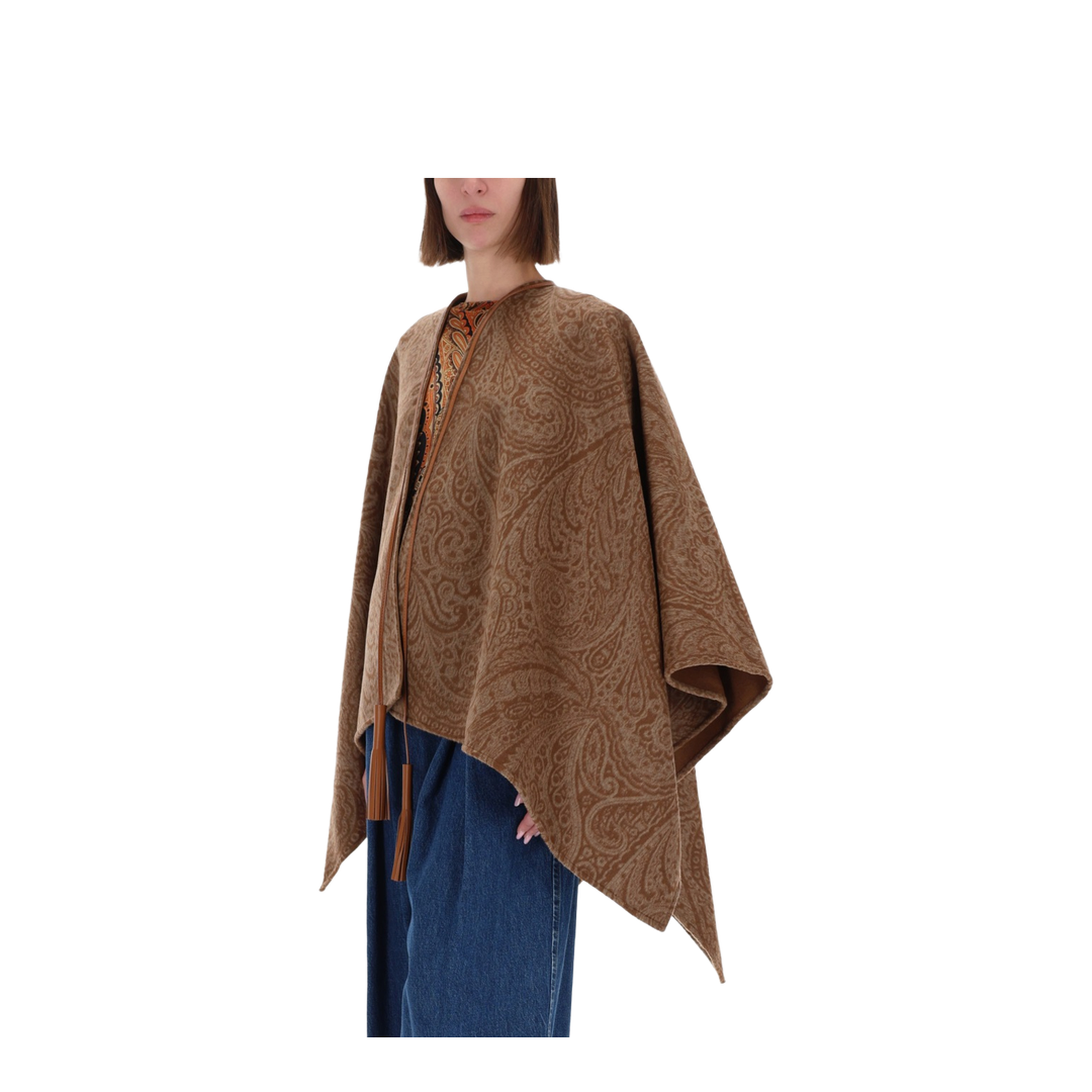 Wool Cashmere Jacquard Cape